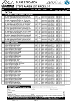 BLAKE EDUCATION STEVE PARISH 2017 PRICE LIST