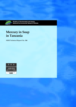Mercury in Soap in Tanzania