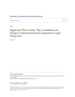 Rights and Their Limits: The Constitution for Europe in International