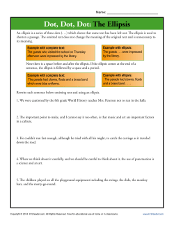 Dot, Dot, Dot: The Ellipsis | Punctuation Worksheets