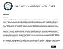 NAACP ANALYSIS OF THE 2012 PARTY PLATFORMS of the