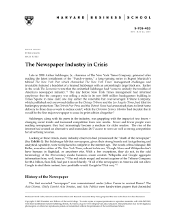 The Newspaper Industry in Crisis