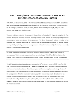 bill t. jones/arnie zane dance company`s new work