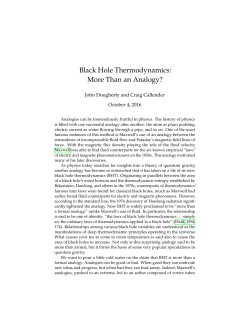 Black Hole Thermodynamics: More Than an Analogy?