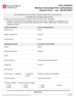Sinus Surgeries - Harvard Pilgrim Health Care