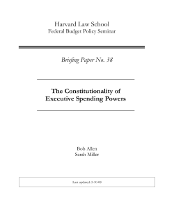 Constitutionality of Executive Spending Powers