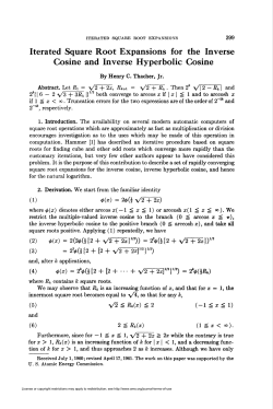 Iterated Square Root Expansions for the Inverse Cosine and Inverse