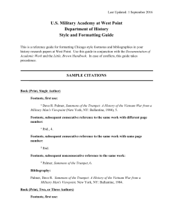 Department of History Style and Formatting Guide