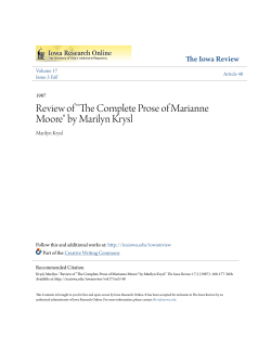 Review of "The Complete Prose of Marianne Moore" by Marilyn Krysl