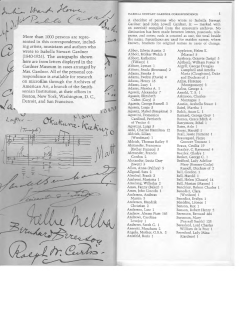 a list of names included in Gardner`s personal correspondence.