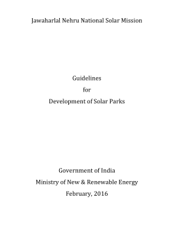 Jawaharlal Nehru National Solar Mission Guidelines for