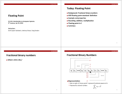 Floating Point - Carnegie Mellon School of Computer Science