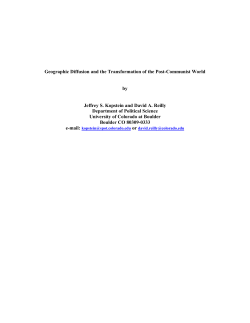 Geographic Diffusion and the Transformation of the Post