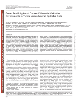 Green Tea Polyphenol Causes Differential Oxidative Environments