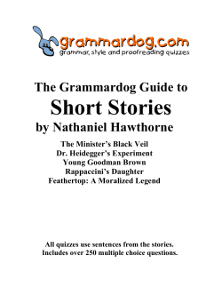 SHORT STORIES by Nathaniel Hawthorne &ndash; Grammar and Style
