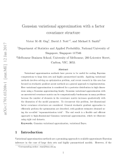 Gaussian variational approximation with a factor