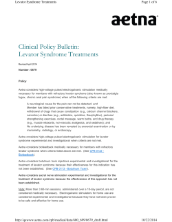 Clinical Policy Bulletin: Levator Syndrome