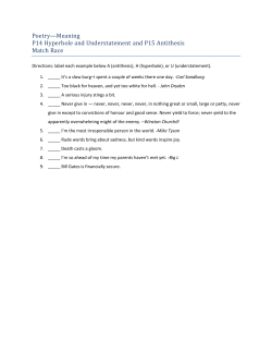 Poetry&mdash;Meaning P14 Hyperbole and Understatement and P15