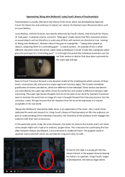 `Being John Malkovich` using Freud`s theory of