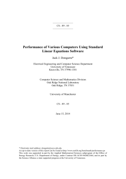 Performance of Various Computers Using Standard Linear