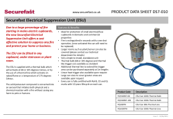 Securefast Electrical Suppression Unit (ESU) PRODUCT DATA