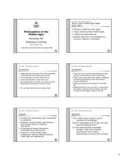 Philosophers of the Middle Ages