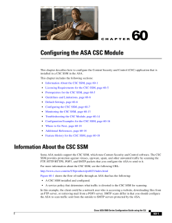 Configuring the ASA CSC Module.