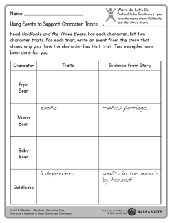 Name Using Events to Support Character Traits