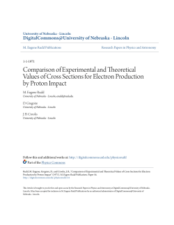 Comparison of Experimental and Theoretical Values of Cross