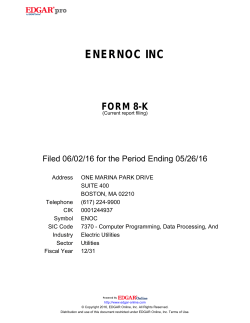 enernoc inc - Investor Relations