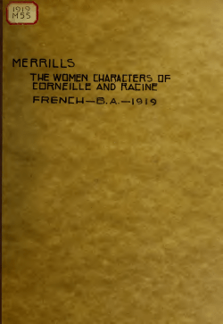 The women characters of Corneille and Racine