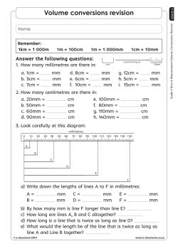 Volume conversions revision - E
