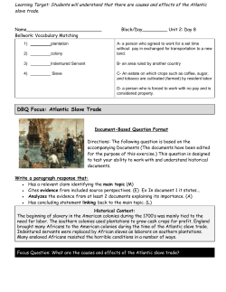 DBQ Focus: Atlantic Slave Trade