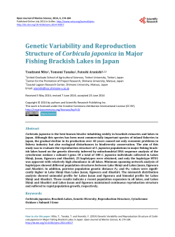 Genetic Variability and Reproduction Structure of Corbicula japonica
