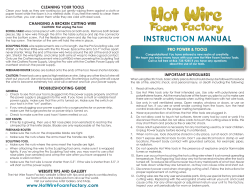 instruction manual - Hot Wire Foam Factory