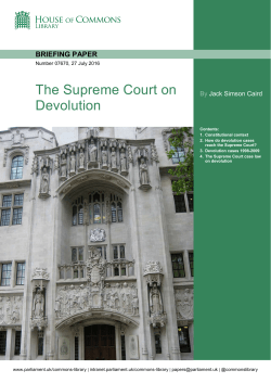 The Supreme Court on Devolution