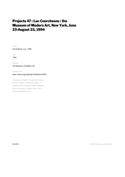 Projects 47 : Luc Courchesne : the Museum of Modern Art
