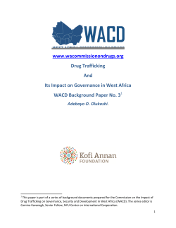 Drug Trafficking and its impact on Governance in West Africa