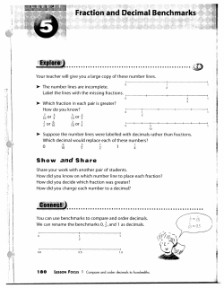Fraction and Decimal Benchmarks Explore J