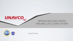 Resumes, CVs, and Cover Letters