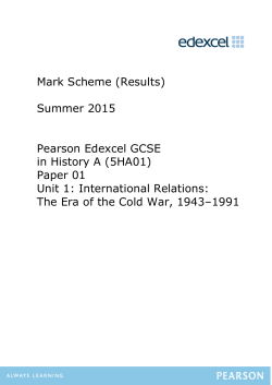 Mark Scheme (Results) Summer 2015 Pearson Edexcel GCSE in