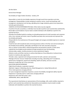 Job description General Store Manager Vera Bradley at Tanger