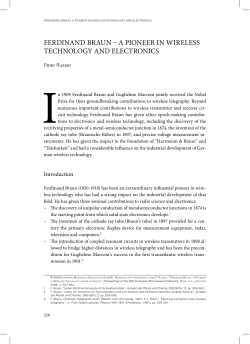 FERDINAND BRAUN &ndash; A PIONEER IN WIRELESS TECHNOLOGy