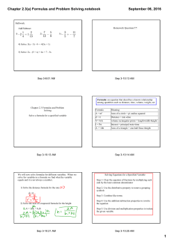Chapter 2.3(a) Formulas and Problem Solving.notebook