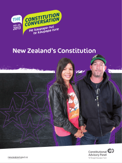 New Zealand`s Constitution - The Constitution Conversation