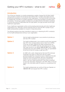 Getting your HPI-I numbers &ndash; what to do!