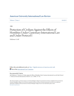 Protection of Civilians Against the Effects of Hostilities Under