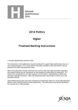 2016 Politics Higher Finalised Marking Instructions