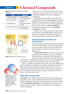 Unit 2 Matter and Chemical Change - Topic 6