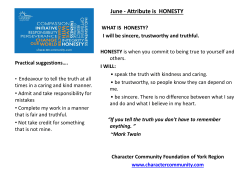 honesty - Character Community
